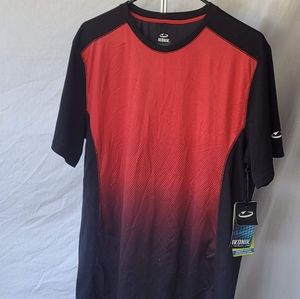 Ikonic polyester tee shirt M red and black